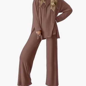 Women's Mauve-Brown Loungewear Set